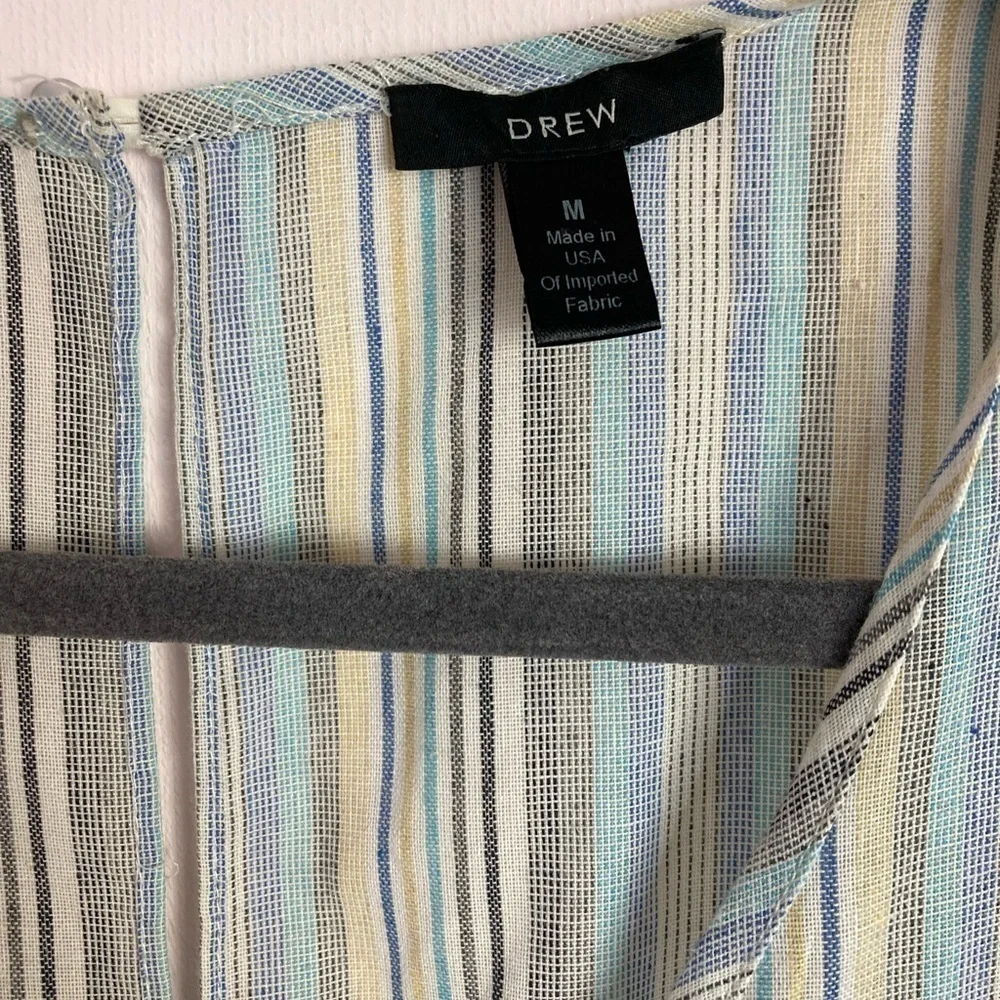 DREW Beige Striped Sleeveless Jumpsuit w/Pockets